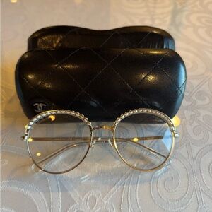 Chanel Gold Pearl-Embellished Glasses